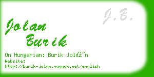 jolan burik business card